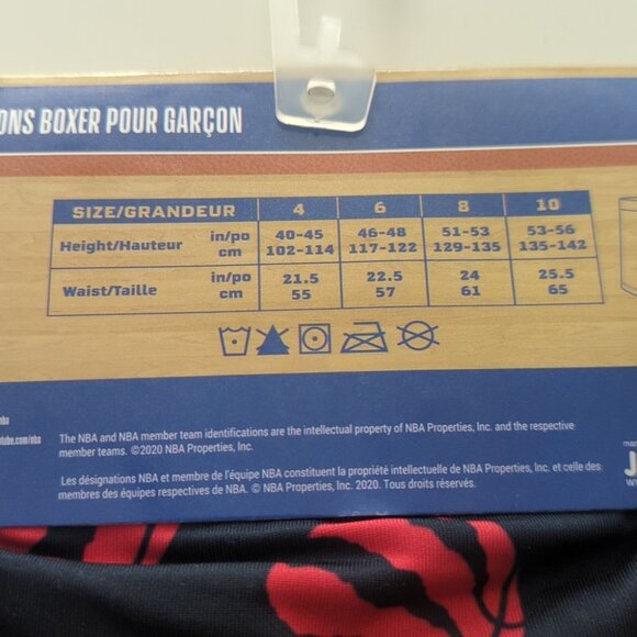 NBA Kids Raptors Red Boxer Briefs - Size 4 NWT - Picture 5 of 5